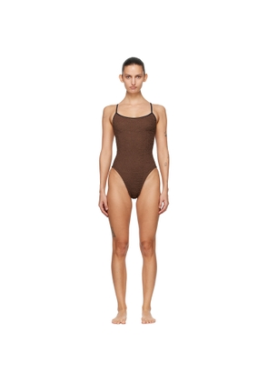 Hunza G Brown Pamela Contrast Swimsuit