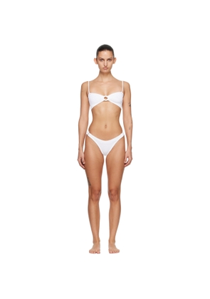 Hunza G White Misty Tonal Hoop Bikini