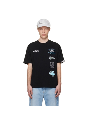 AAPE by A Bathing Ape Black 'AAPEUNVS' Multi-Logo T-shirt