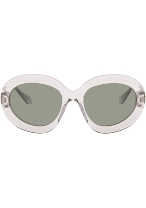 ALAÏA Grey Round Wraparound Sunglasses
