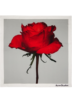 Acne Studios White Square Silk Scarf
