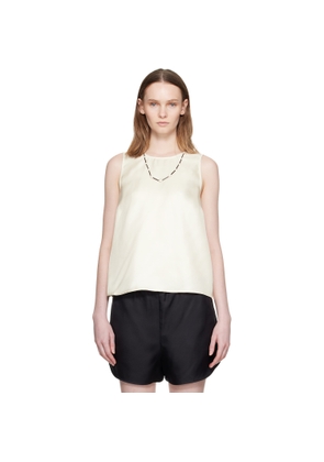Loulou de Saison Off-White Gema Sleeveless Silk Top