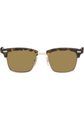 Thom Browne Brown Acetate & Titanium Rectangular Sunglasses