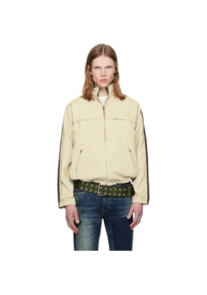 Silas Off-White Washed Corduroy Track Jacket