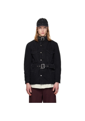 Silas Black Washed Cotton Drill M65 Jacket