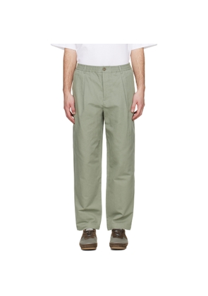 Maison Kitsuné Gray Elasticated Pleated Trousers