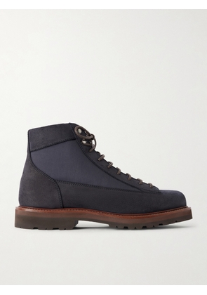 Brunello Cucinelli - Nylon-Trimmed Suede Hiking Boots - Men - Blue - EU 40