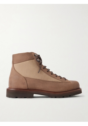 Brunello Cucinelli - Nylon-Trimmed Suede Hiking Boots - Men - Brown - EU 40