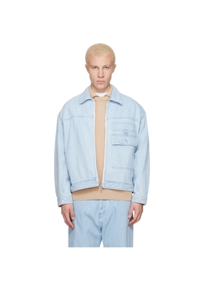 Maison Kitsuné Blue Zipped Denim Jacket