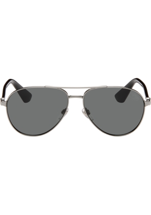 Burberry Gunmetal Metal Shield Aviator Sunglasses​