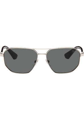 Burberry Silver Metal Shield Aviator Sunglasses​