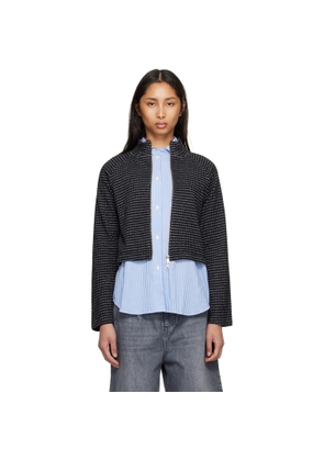 mfpen Black Cropped Leisure Zip Up Sweater