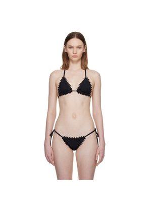 JACQUEMUS Black 'The Picot' Bikini Top