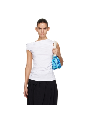 Dries Van Noten White Off-Shoulder Jersey Top