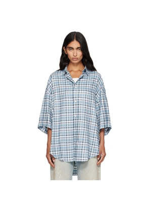 Acne Studios Blue Checked Flannel Shirt