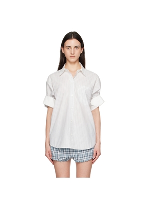 Acne Studios White & Gray Supra Stripe Midsummer Shirt