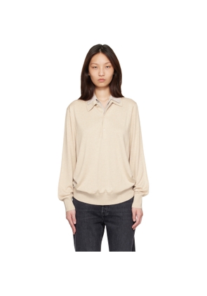 Acne Studios Beige Layered Silk Knit Polo