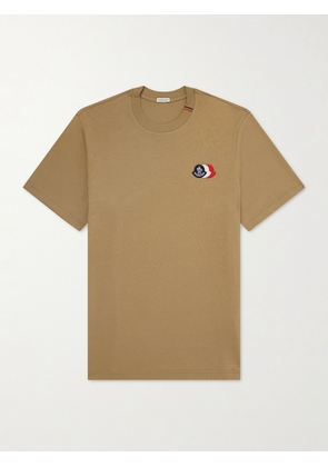 Moncler - Logo-Appliquéd Cotton-Jersey T-Shirt - Men - Brown - S