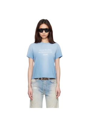 Acne Studios Blue Fitted Logo T-shirt
