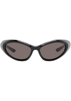 Balenciaga Black Oval Sunglasses