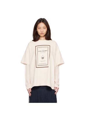 Acne Studios Beige Layered Graphic T-shirt