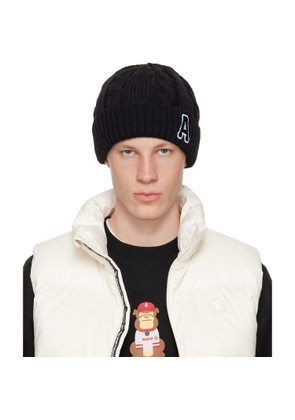 AAPE by A Bathing Ape Black Logo Beanie
