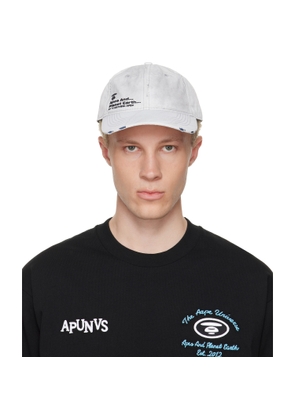 AAPE by A Bathing Ape Off-White Distressed Logo Cap