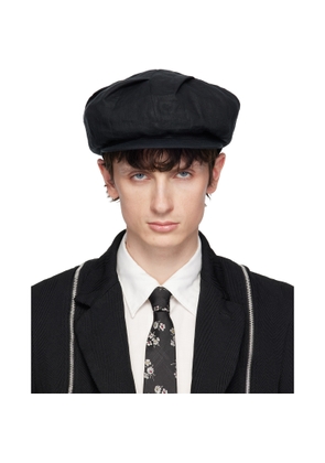 YOHJI YAMAMOTO Black Flax Flat Tuck Casquette Cap