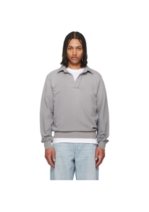 Les Tien Gray French Terry Banded Polo