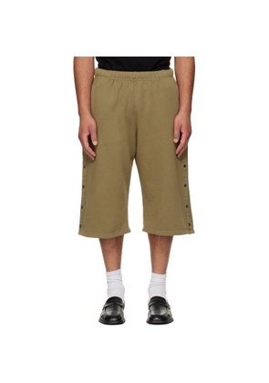 Les Tien Khaki Part Snap Shorts