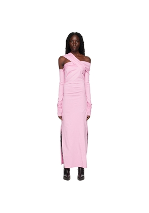 MSGM Pink Twist Midi Dress