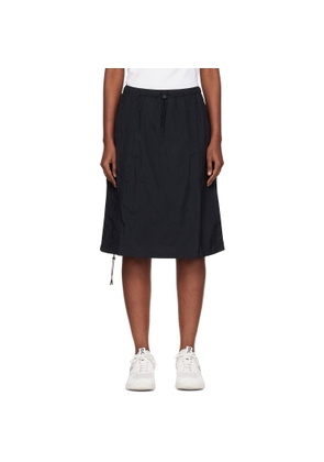 On Black Drawstring Midi Skirt