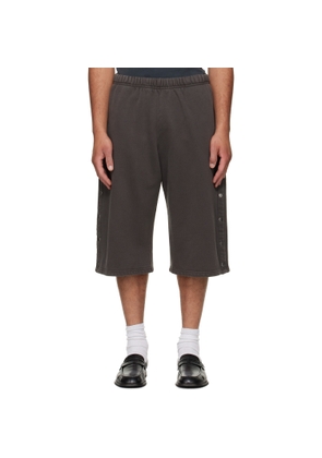 Les Tien Gray Part Snap Shorts