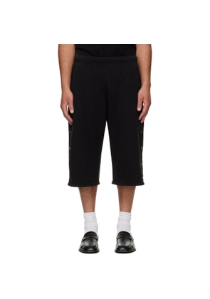 Les Tien Black Part Snap Shorts