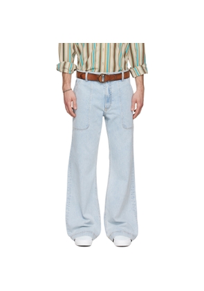 Sanderlak Blue Utility Flare Jeans