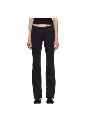 SKIMS Black Cotton Jersey Foldover Lounge Pants