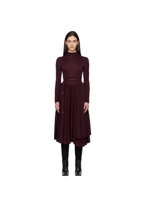 ALAÏA Burgundy Fit & Flare Maxi Dress