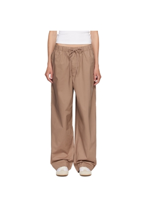 SKIMS Tan Woven Cotton Oversized Straight Leg Lounge Pants