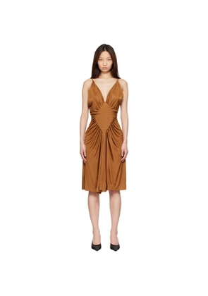 Versace Brown Viscose-Jersey Midi Dress