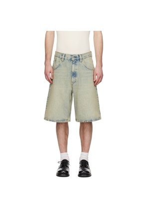 Sunflower Blue & Yellow Super Wide Denim Shorts