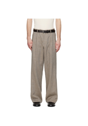 Sunflower Brown Wide Pleated Trousers