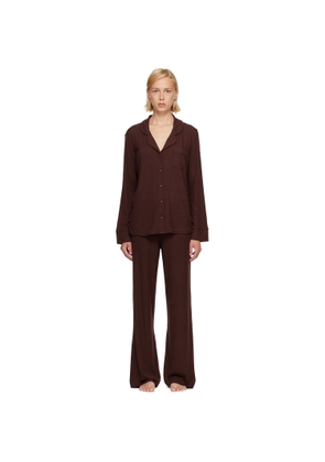 SKIMS Brown Soft Lounge Sleep Pyjama Set