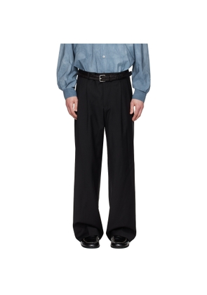 Sunflower Black Wide Pleated Trousers