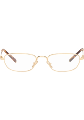 Miu Miu Eyewear Gold Rectangular Sunglasses