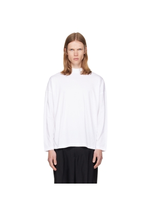 Jil Sander White Cotton Mock-Neck T-shirt