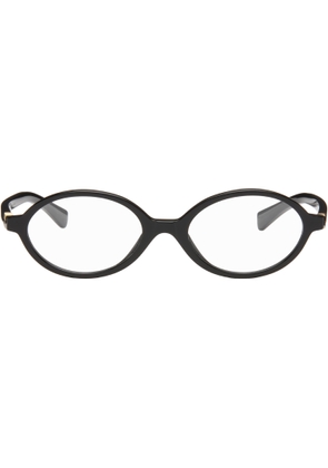 Miu Miu Eyewear Black 'Breaking the Rules' Oval Glasses