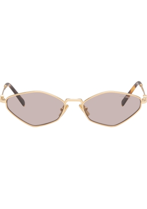 Miu Miu Eyewear Gold 'Miu Miu Logo' Sunglasses