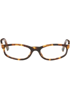 Miu Miu Eyewear Brown Cat-Eye Glasses