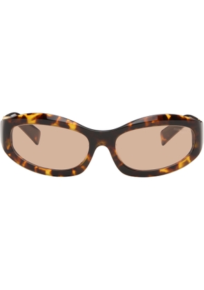 Miu Miu Eyewear Brown Shield Sunglasses