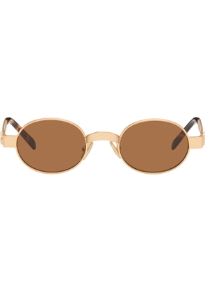 Miu Miu Eyewear Gold Oval Sunglasses